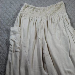 Island Planet Size S Loose Beige Smocked Waist Pants